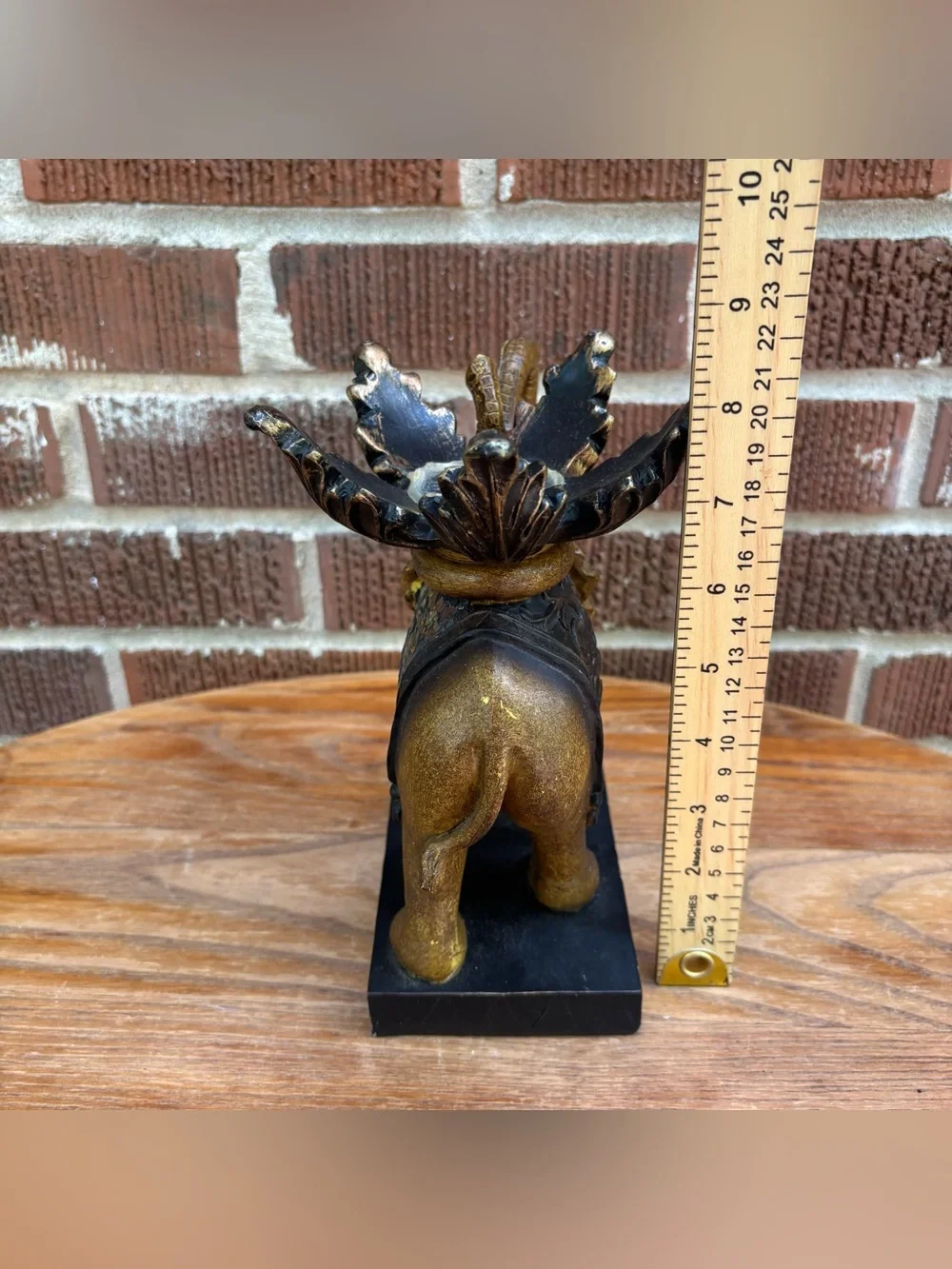 Indian Elephant Statue Figure Artful Design Base vintage No bowl